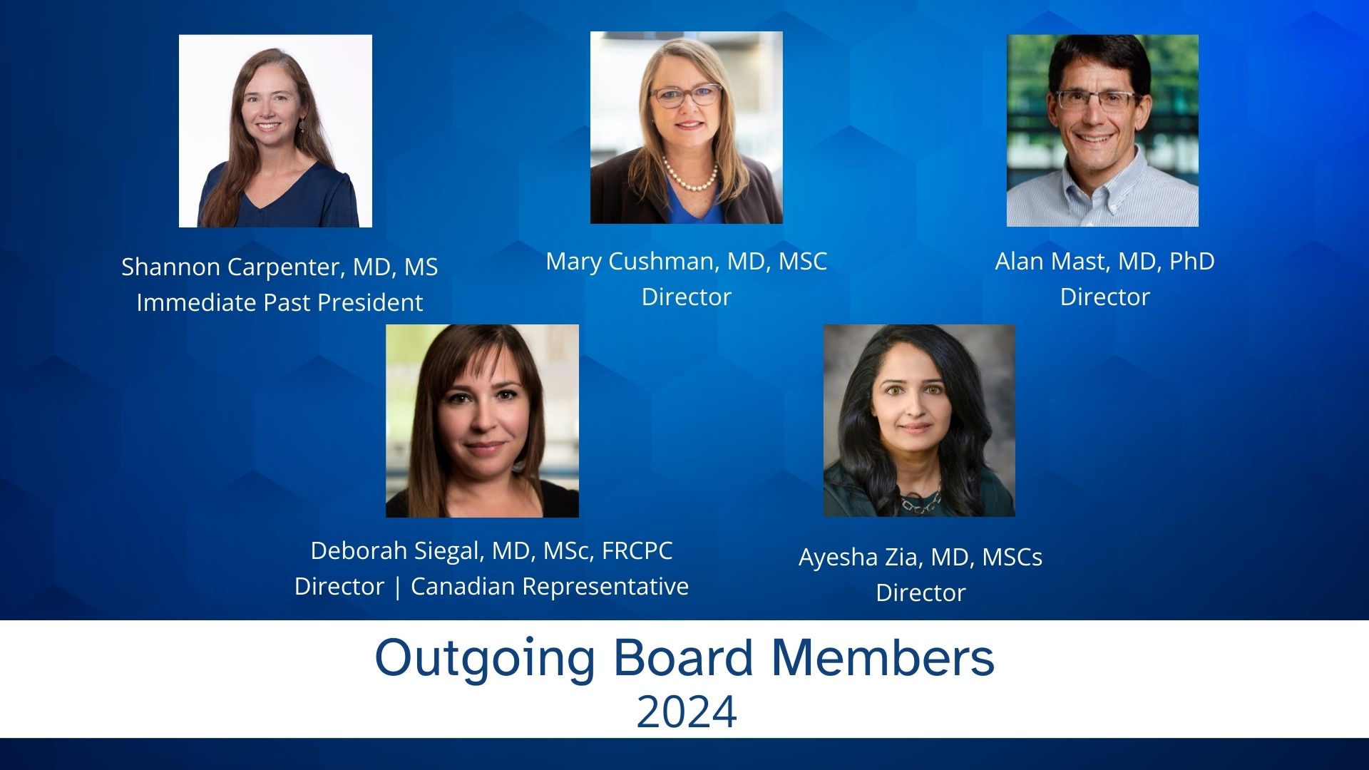 Outgoing Board Members 2024